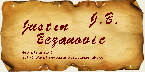 Justin Bežanović vizit kartica
